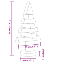 Alberi di Natale Decorativi in Legno 2pz 30cm Massello di Pino