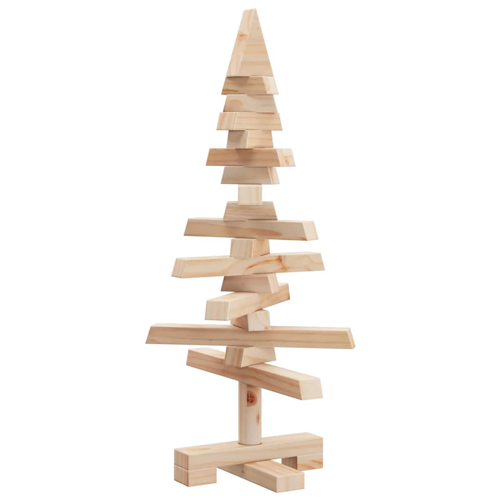 Albero di Natale Decorativo in Legno 60 cm Legno Massello Pino 357993
