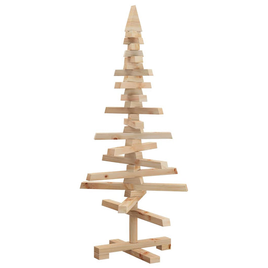 Albero di Natale Decorativo in Legno 90 cm Legno Massello Pino 357994