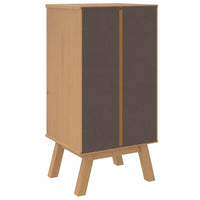 Comodino OLDEN Bianco e Marrone in Legno Massello di Pino 358587