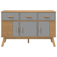 Credenza OLDEN Grigia e Marrone 114x43x73,5 cm Massello di Pino 358604