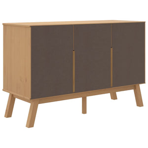 Credenza OLDEN Grigia e Marrone 114x43x73,5 cm Massello di Pino 358604
