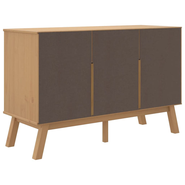 Credenza OLDEN Grigia e Marrone 114x43x73,5 cm Massello di Pino 358604