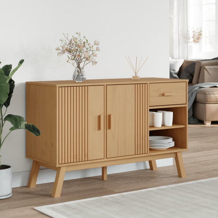 Credenza OLDEN Marrone 114x43x73,5 cm in Legno Massello di Pino 358606