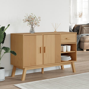 Credenza-Buffet-Armadio da cucina OLDEN Marrone 114x43x73,5 cm in Legno Massello di Pino 497657