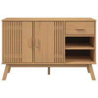 Credenza-Buffet-Armadio da cucina OLDEN Marrone 114x43x73,5 cm in Legno Massello di Pino 497657
