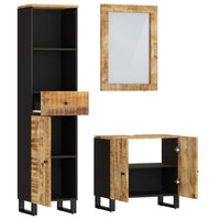 vidaXL Set Mobili da Bagno 3pz in Legno Massello di Mango