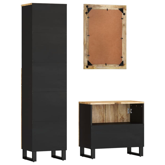 Set Mobili da Bagno 3pz in Legno Massello di Mango 3200637