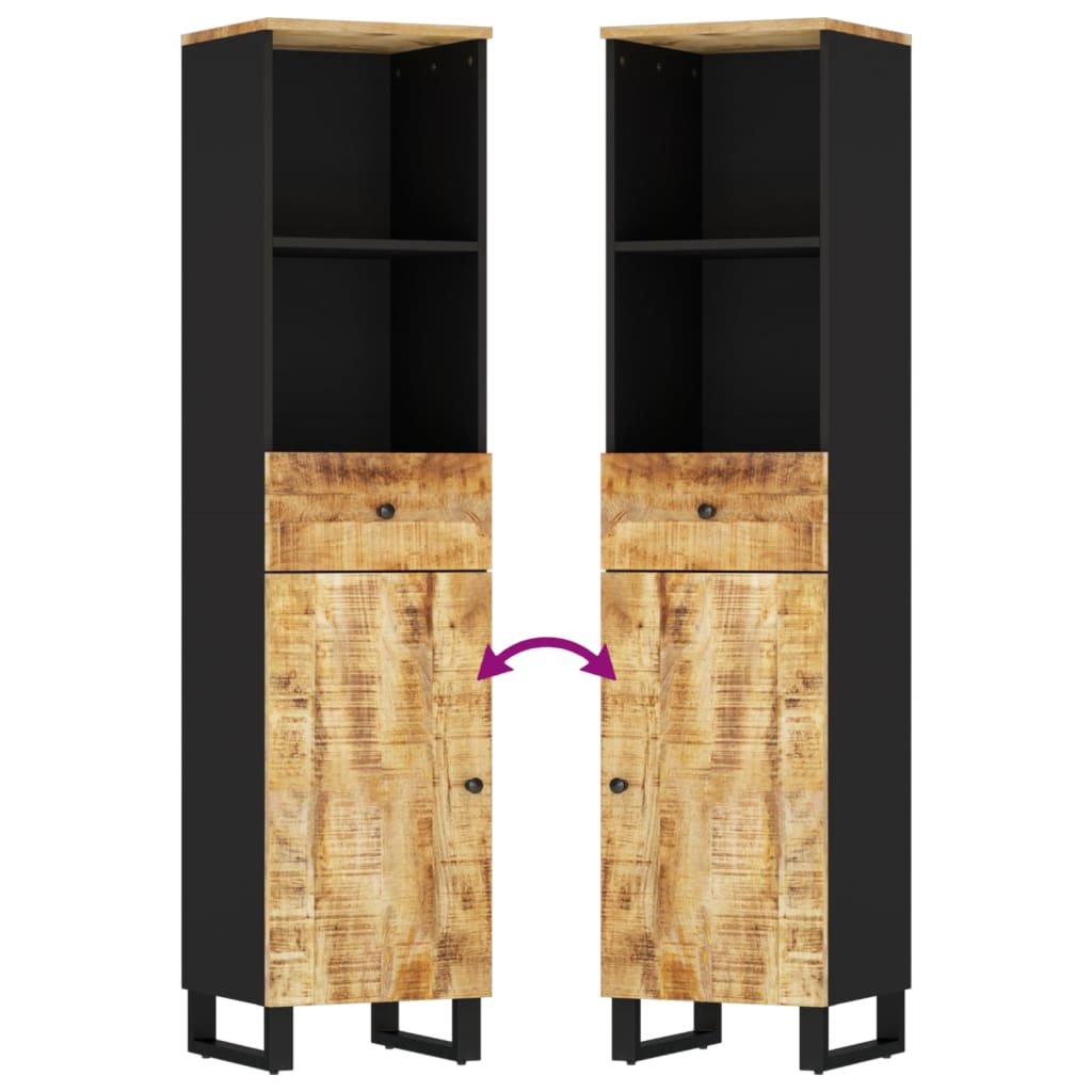 vidaXL Set Mobili da Bagno 3pz in Legno Massello di Mango