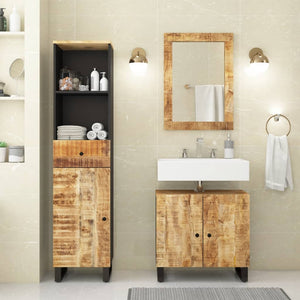 vidaXL Set Mobili da Bagno 3pz in Legno Massello di Mango