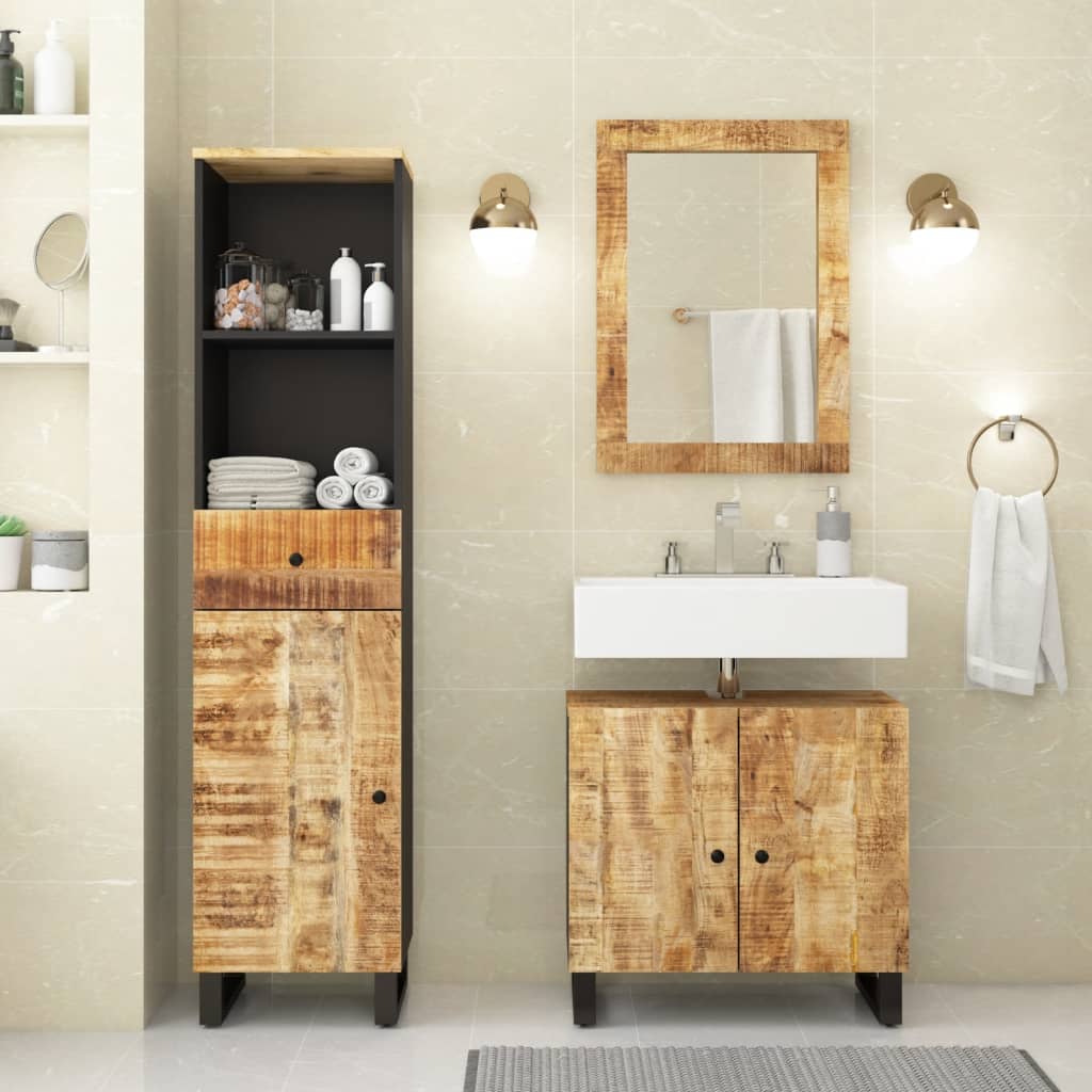 Set Mobili da Bagno 3pz in Legno Massello di Mango 3200637