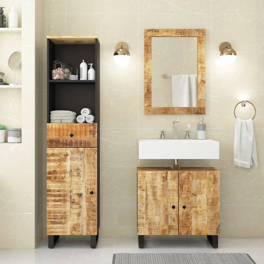 Set Mobili da Bagno 3pz in Legno Massello di Mango 3200637