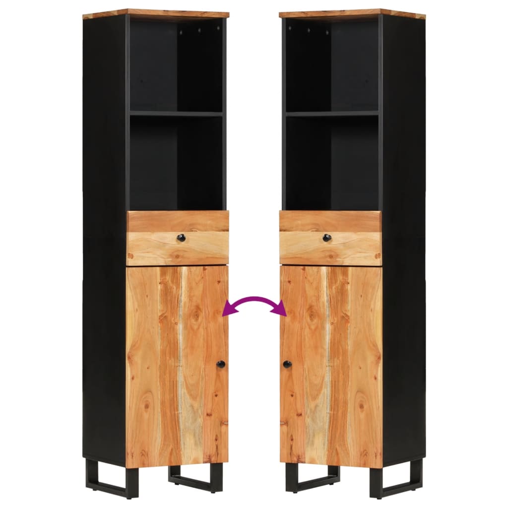 vidaXL Set Mobili da Bagno 3pz in Legno Massello di Acacia