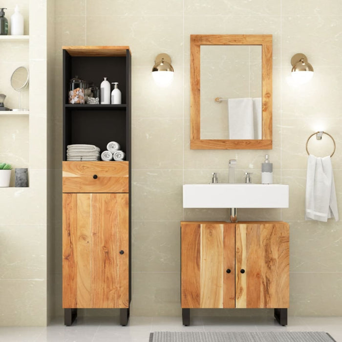 vidaXL Set Mobili da Bagno 3pz in Legno Massello di Acacia