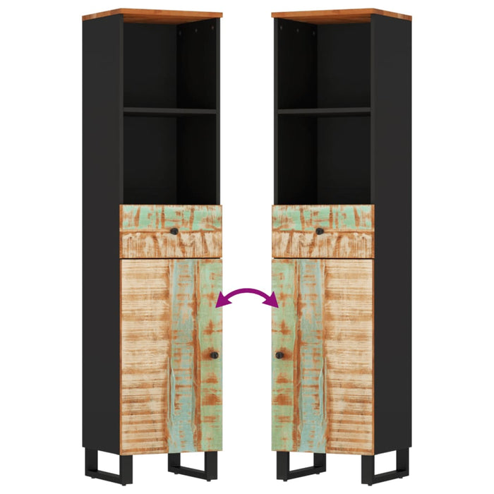 vidaXL Set Mobili da Bagno 3 pz in Legno Massello di Recupero