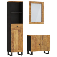 vidaXL Set Mobili da Bagno 3pz in Legno Massello di Mango
