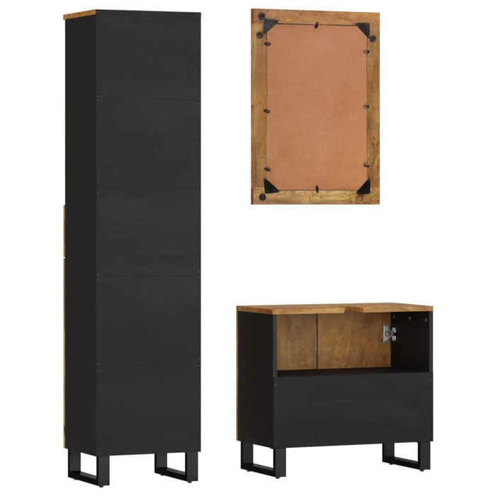 Set Mobili da Bagno 3pz in Legno Massello di Mango 3200640