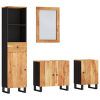 vidaXL Set Mobili da Bagno 4 pz in Legno Massello di Acacia