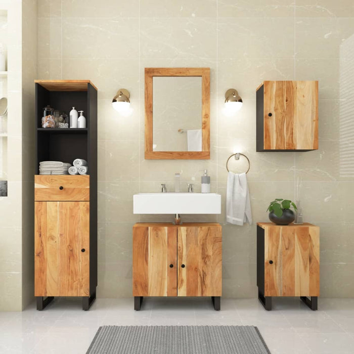 vidaXL Set Mobili da Bagno 5 pz in Legno Massello di Acacia