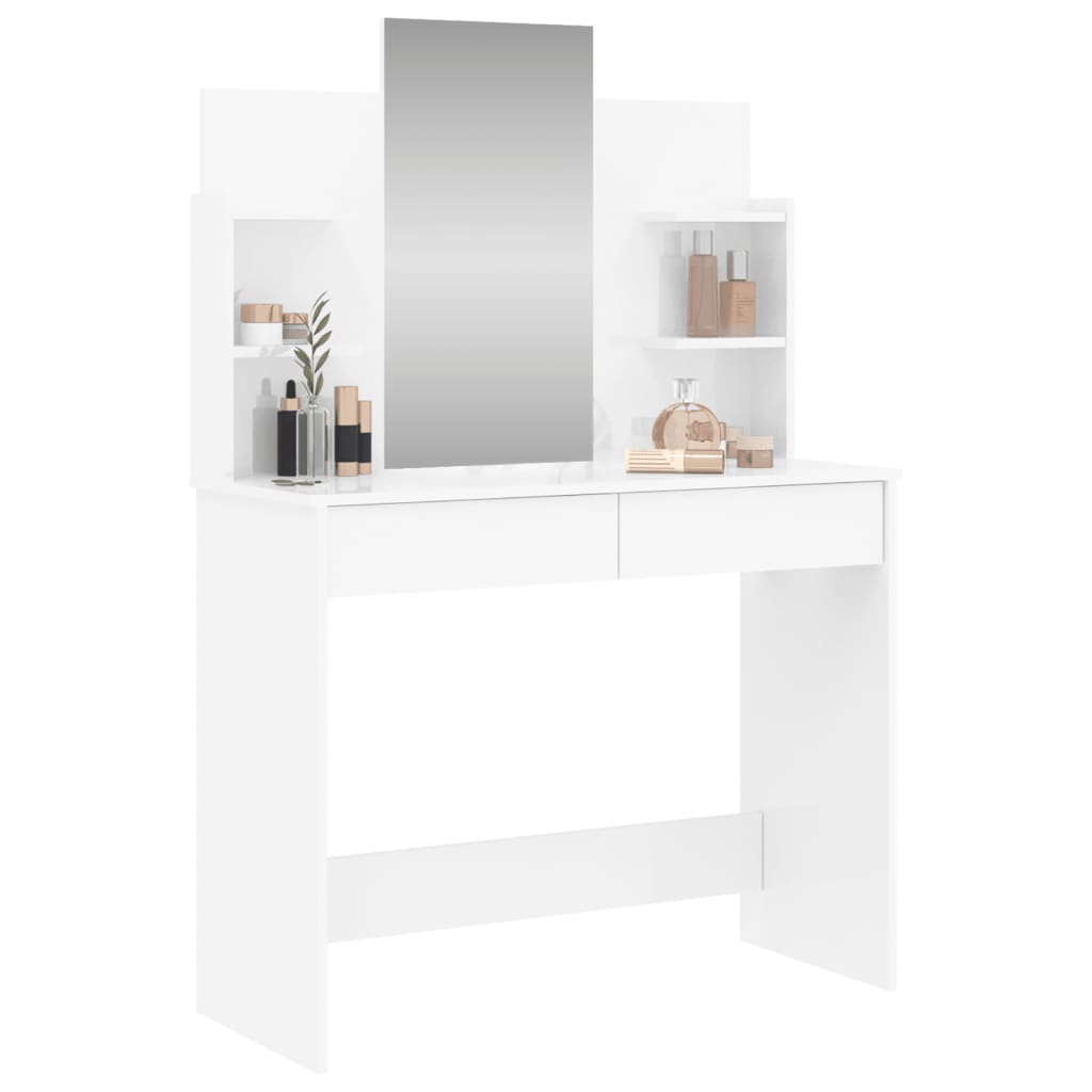 Toeletta con Specchio Bianco lucido 96x39x142 cmcod mxl 83477