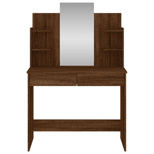 Toeletta con Specchio Rovere Marrone 96x39x142 cm