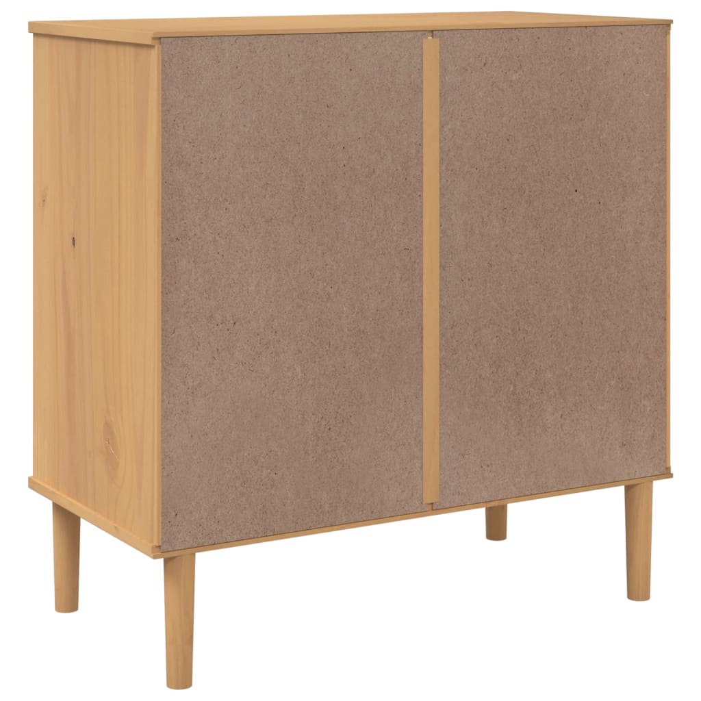 Credenza SENJA Aspetto Rattan Marrone 80x40x80 cm Massello Pino 358019