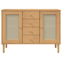 Credenza SENJA Aspetto Rattan 112x40x80 cm Legno Massello Pino 358025