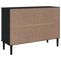 Credenza SENJA Aspetto Rattan Nero 112x40x80 cm Massello Pino 358027