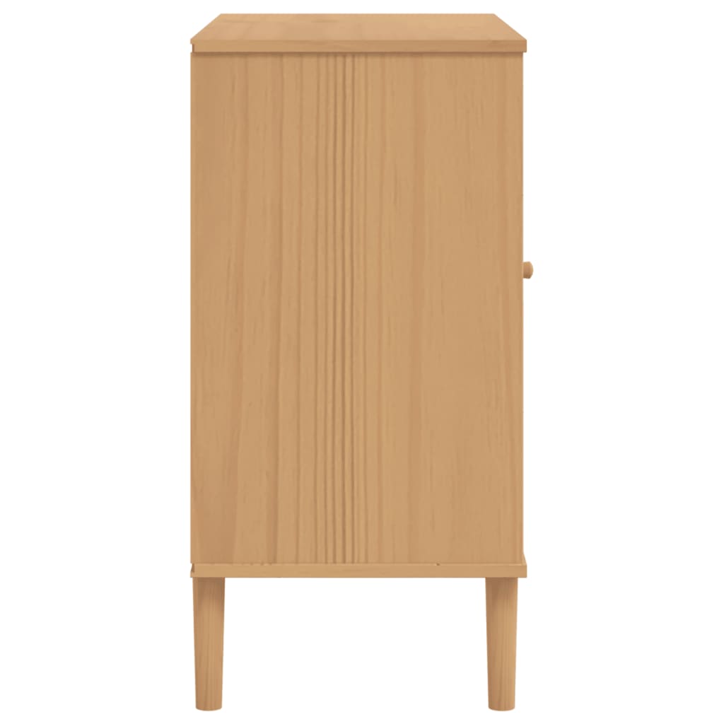 Credenza SENJA Aspetto Rattan Marrone 80x40x80 cm Massello Pino 358037