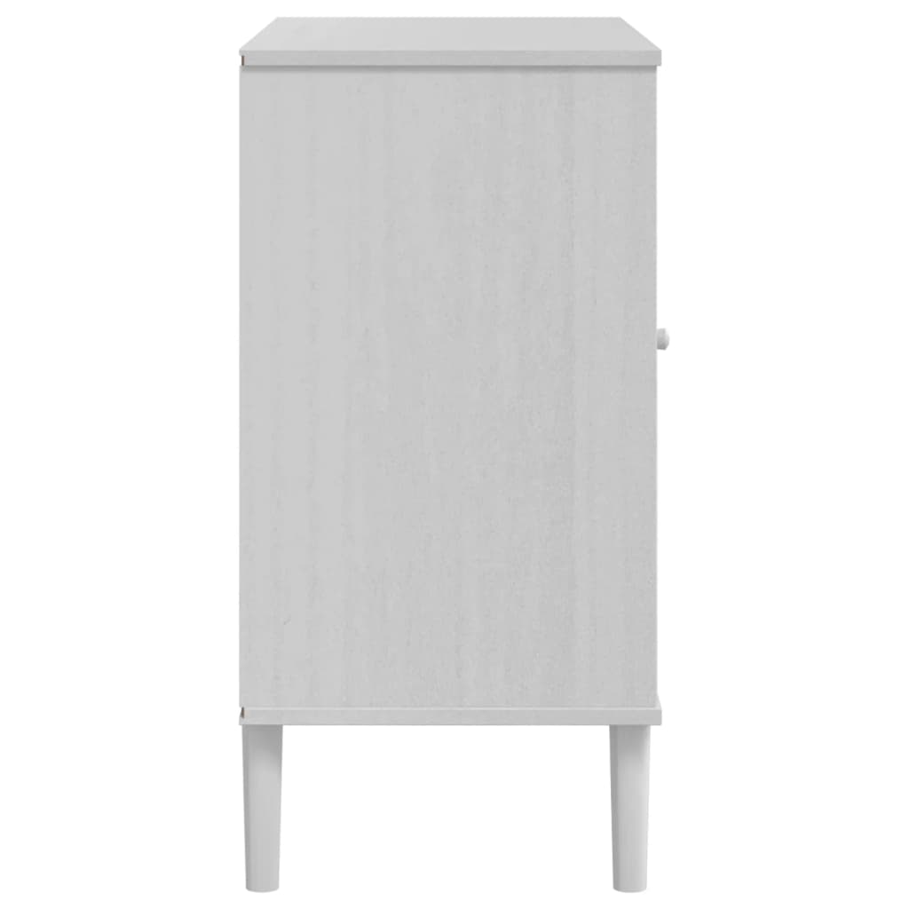 Credenza SENJA Aspetto Rattan Bianco 80x40x80 cm Massello Pino 358038