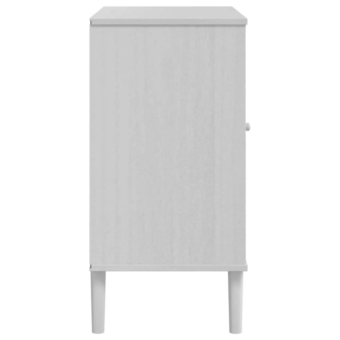 Credenza SENJA Aspetto Rattan Bianco 80x40x80 cm Massello Pino 358038