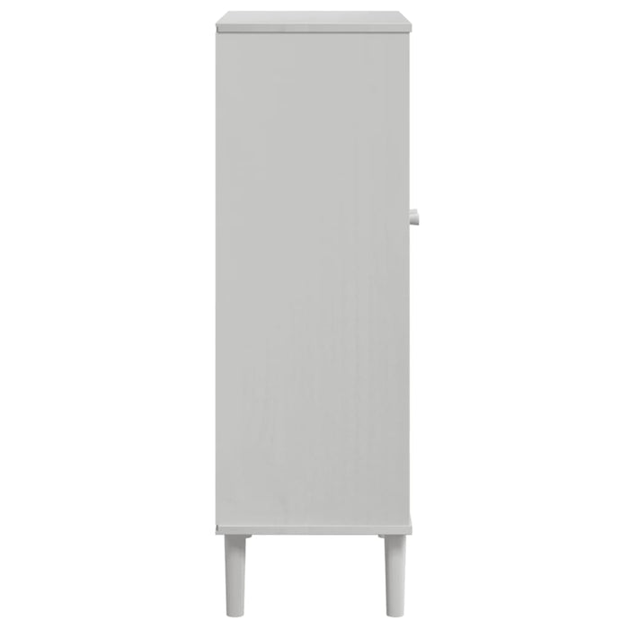 Scarpiera SENJA Aspetto Rattan Bianco 59,5x35x107 cm Massello 358050