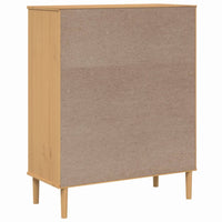 Credenza SENJA Aspetto Rattan Marrone 90x40x112cm Massello Pino 358052