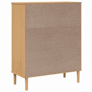 Credenza SENJA Aspetto Rattan Marrone 90x40x112cm Massello Pino 358052