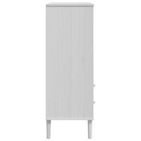 Credenza SENJA Aspetto Rattan Bianco 90x40x112cm Massello Pino 358056