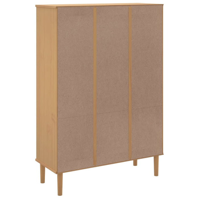 Credenza SENJA Aspetto Rattan Marrone 90x35x130 cm Legno Pino 358061