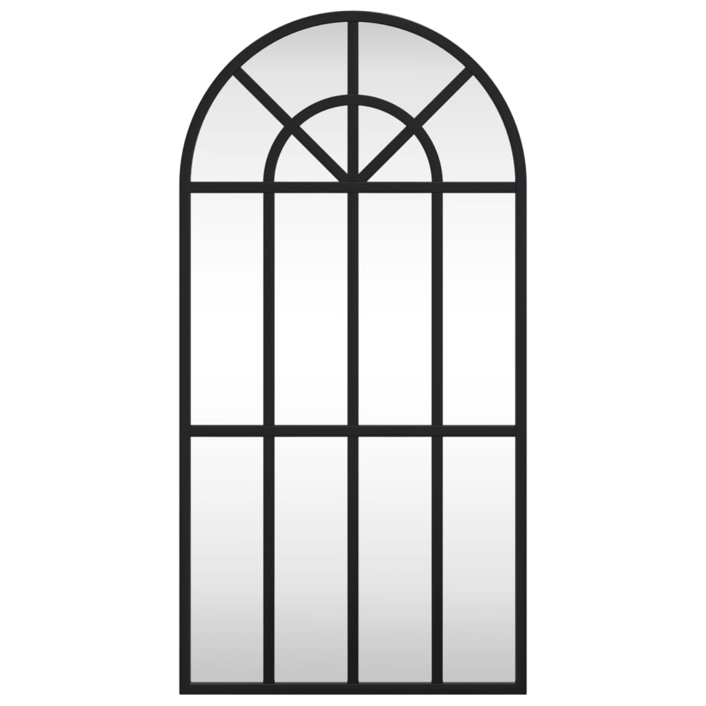 Specchio da Parete-Specchio a Muro-Specchio Decorativo Nero 30x60 cm Arco in Ferro