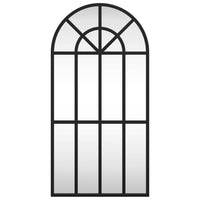 Specchio da Parete-Specchio a Muro-Specchio Decorativo Nero 30x60 cm Arco in Ferro