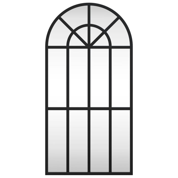 Specchio da Parete-Specchio a Muro-Specchio Decorativo Nero 30x60 cm Arco in Ferro