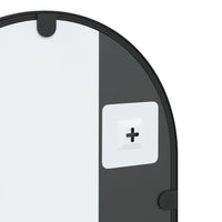 Specchio da Parete-Specchio a Muro-Specchio Decorativo Nero 30x60 cm Arco in Ferro