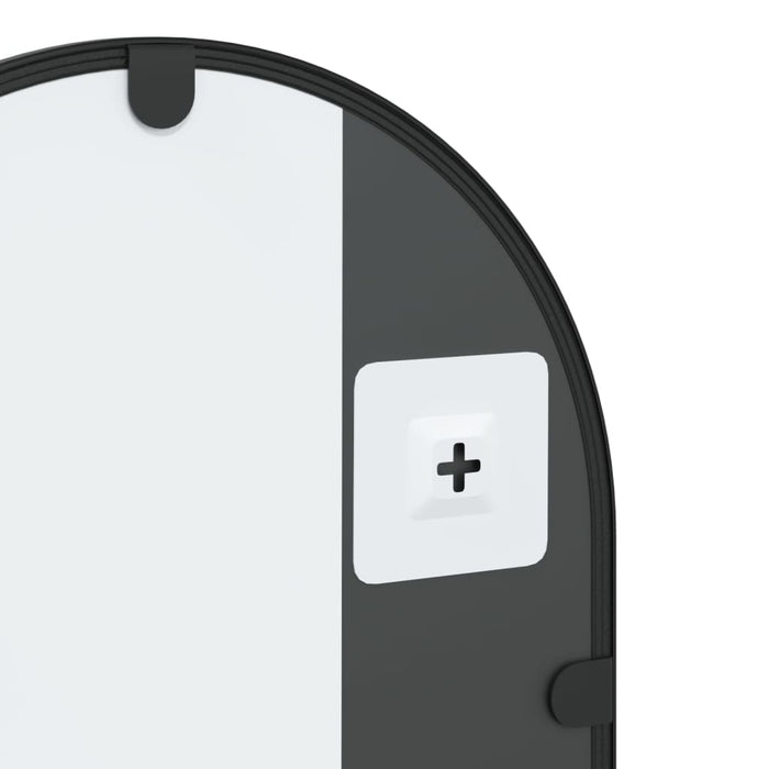 Specchio da Parete-Specchio a Muro-Specchio Decorativo Nero 30x60 cm Arco in Ferro