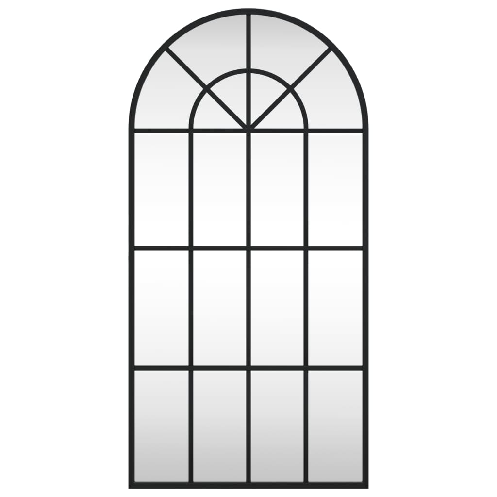 Specchio da Parete Nero 40x80 cm Arco in Ferro 358625