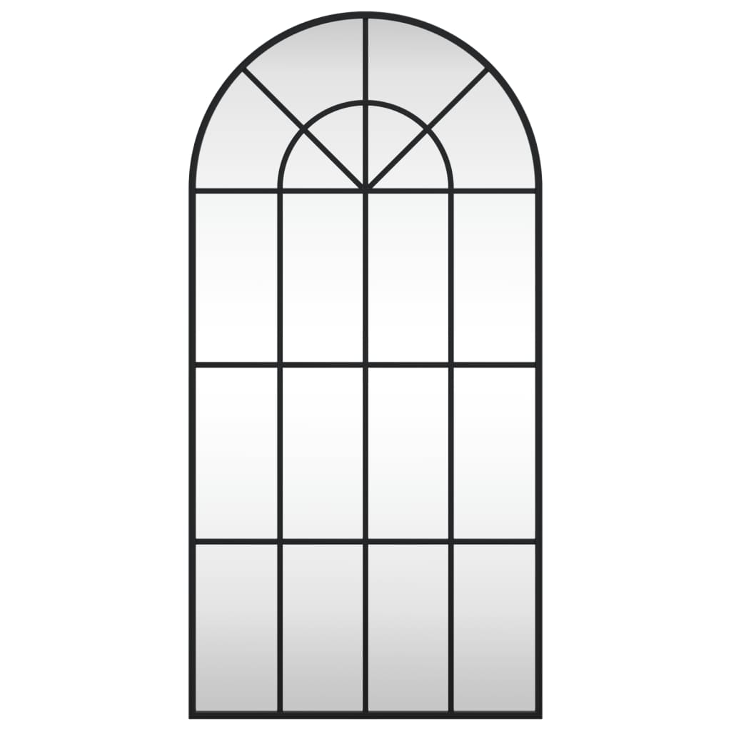 Specchio da Parete-Specchio a Muro-Specchio Decorativo Nero 50x100 cm Arco in Ferro