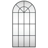 Specchio da Parete-Specchio a Muro-Specchio Decorativo Nero 50x100 cm Arco in Ferro