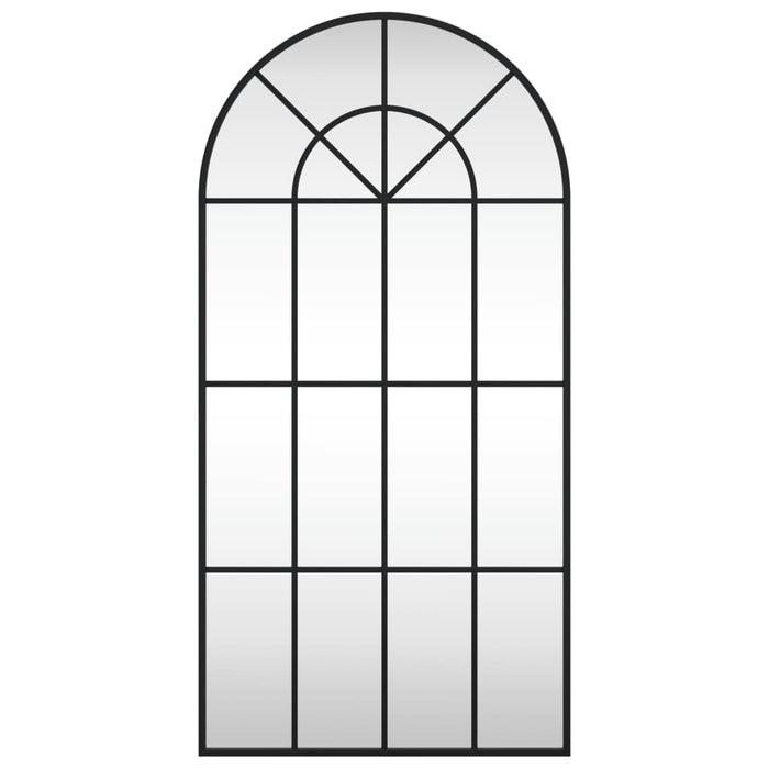 Specchio da Parete-Specchio a Muro-Specchio Decorativo Nero 50x100 cm Arco in Ferro
