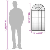 Specchio da Parete-Specchio a Muro-Specchio Decorativo Nero 50x100 cm Arco in Ferro