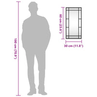 Specchio da Parete Nero 30x60 cm Rettangolare in Ferro 358628