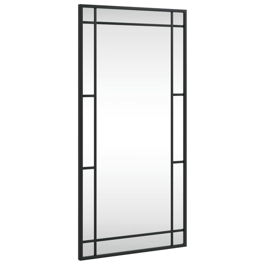 Specchio da Parete Nero 40x80 cm Rettangolare in Ferro 358629