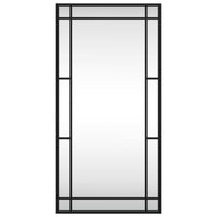Specchio da Parete Nero 40x80 cm Rettangolare in Ferro