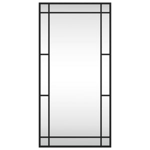 Specchio da Parete Nero 40x80 cm Rettangolare in Ferro